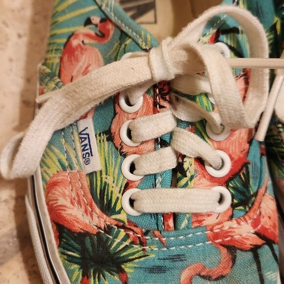 Vans Classic Skater Shoes Blue Green w/ Flamingos Men's 6.5 Women's 8 - Picture 5 of 8